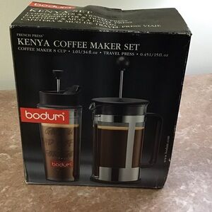 Bodum Kenya French Press and Travel Mug Set - Black